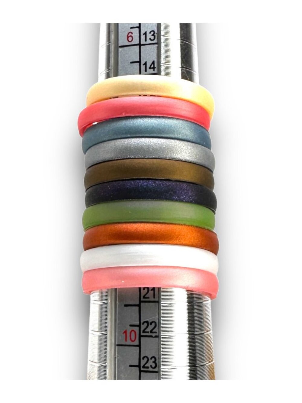 Colorful Stackable Silicone Rings Size 9.75 Durable Comfortable Fashion